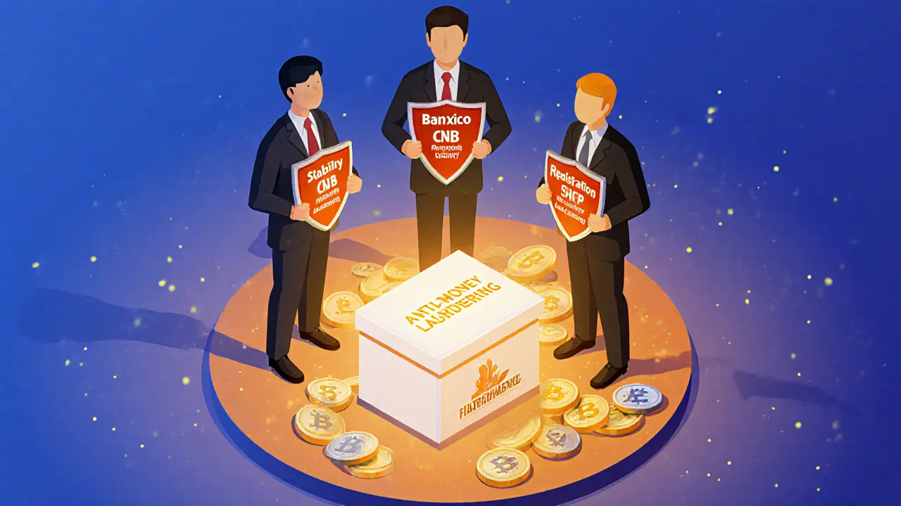 Три государственных органа охраняют коробку с виртуальными активами, криптовалюты остаются снаружи.