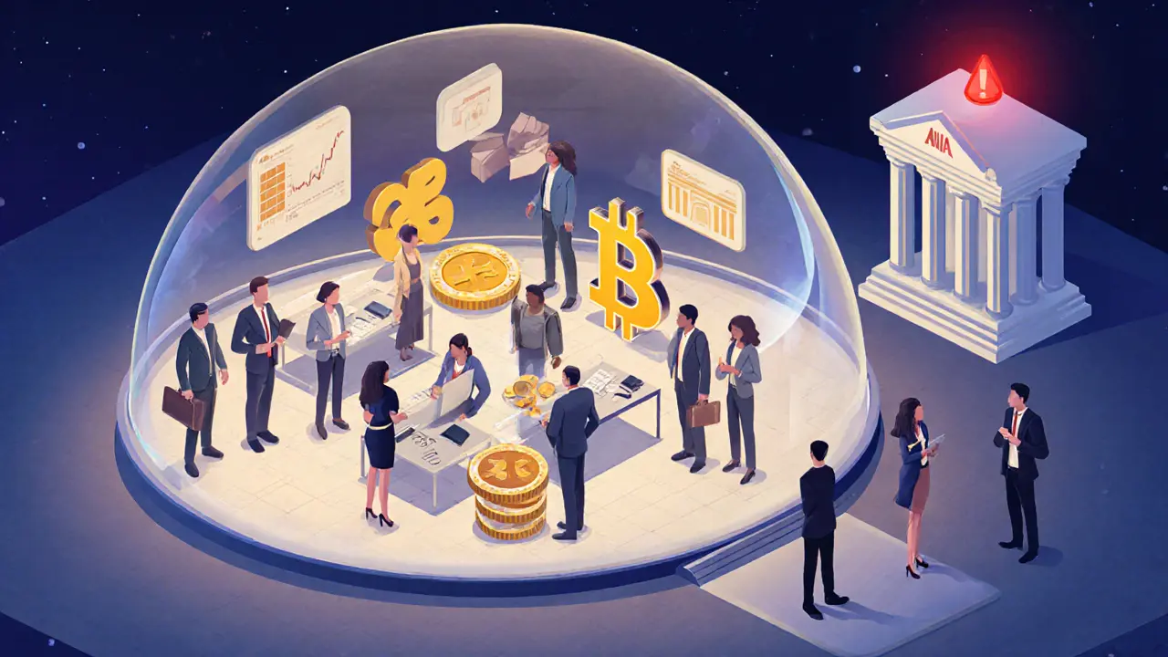 Инновационный хаб на Кипре с токенизированными активами и представителями банков, готовящихся к сотрудничеству.