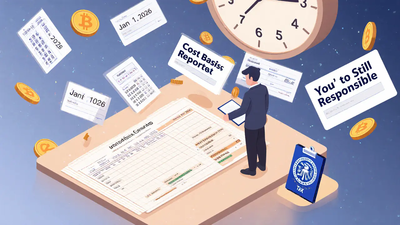 Изометрическая иллюстрация человека, организующего цифровой журнал с датами и адресами кошельков, под часами, идущими к 2026 году.