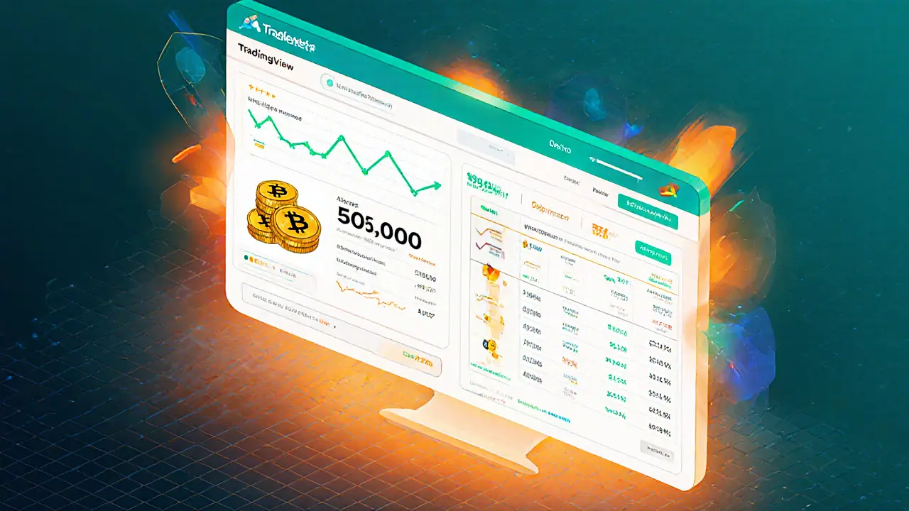 Изометрическая иллюстрация дашборда с демо-режимом и копи-трейдингом, показывающая статистику успешных трейдеров на BloFin.