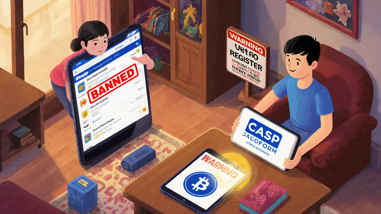 Филиппинская семья: один видит заблокированный сайт, другой использует зарегистрированную платформу с холодным кошельком.