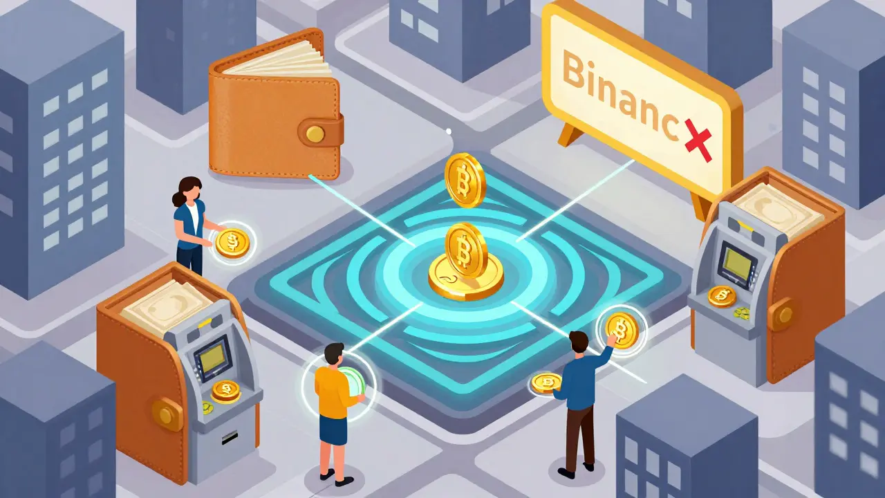 Цифровой город, где люди обмениваются приватными монетами, а транзакции не оставляют следов.