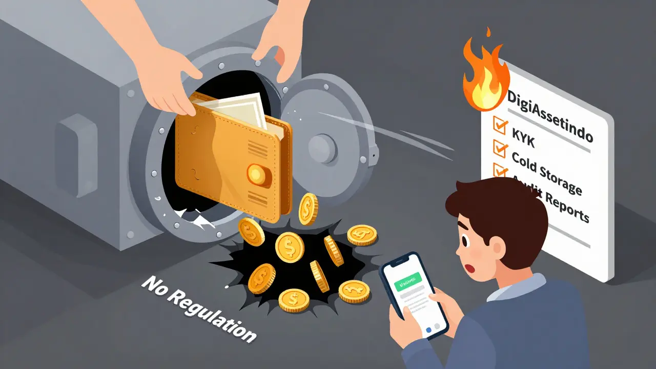 Кошелек с рупиями исчезает в черной дыре без регулятора, пользователь смотрит на экран с ошибкой вывода.