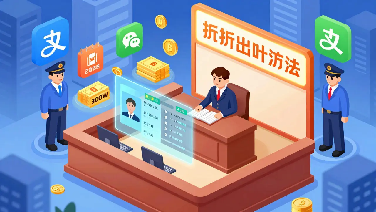 Судебное заседание в Китае: пользователь за обход запрета на криптовалюты, с hologрафическими доказательствами и штрафами.