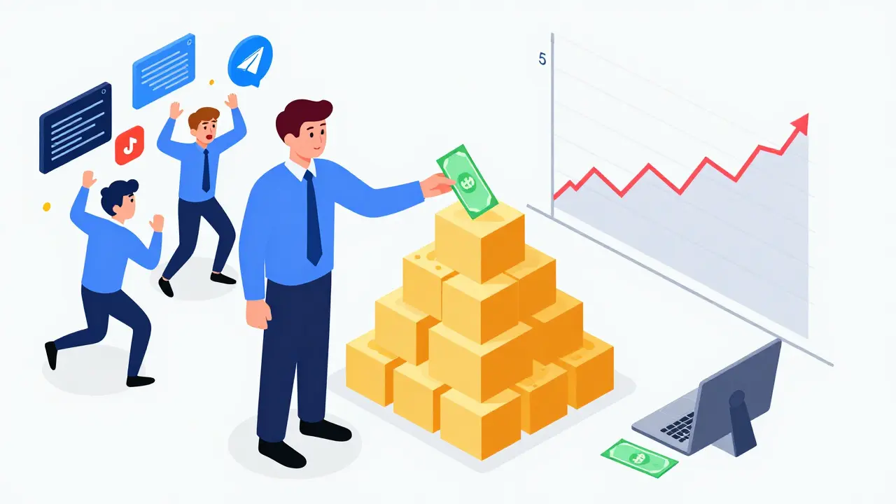 Изометрическая иллюстрация спокойного инвестора, использующего DCA, среди хаоса трейдеров.