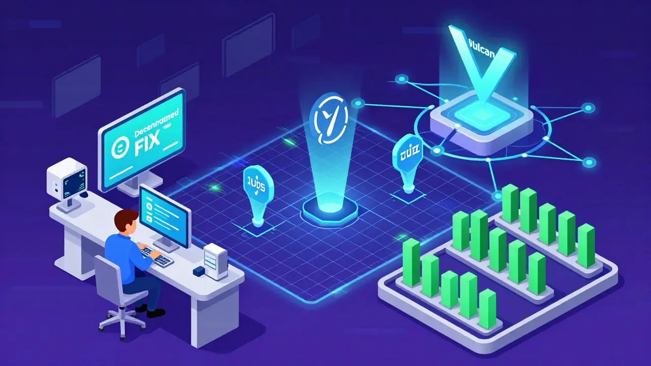 Автоматизированный торговый зал с деривативами, предсказательными рынками и DEI-фермами на блокчейне.