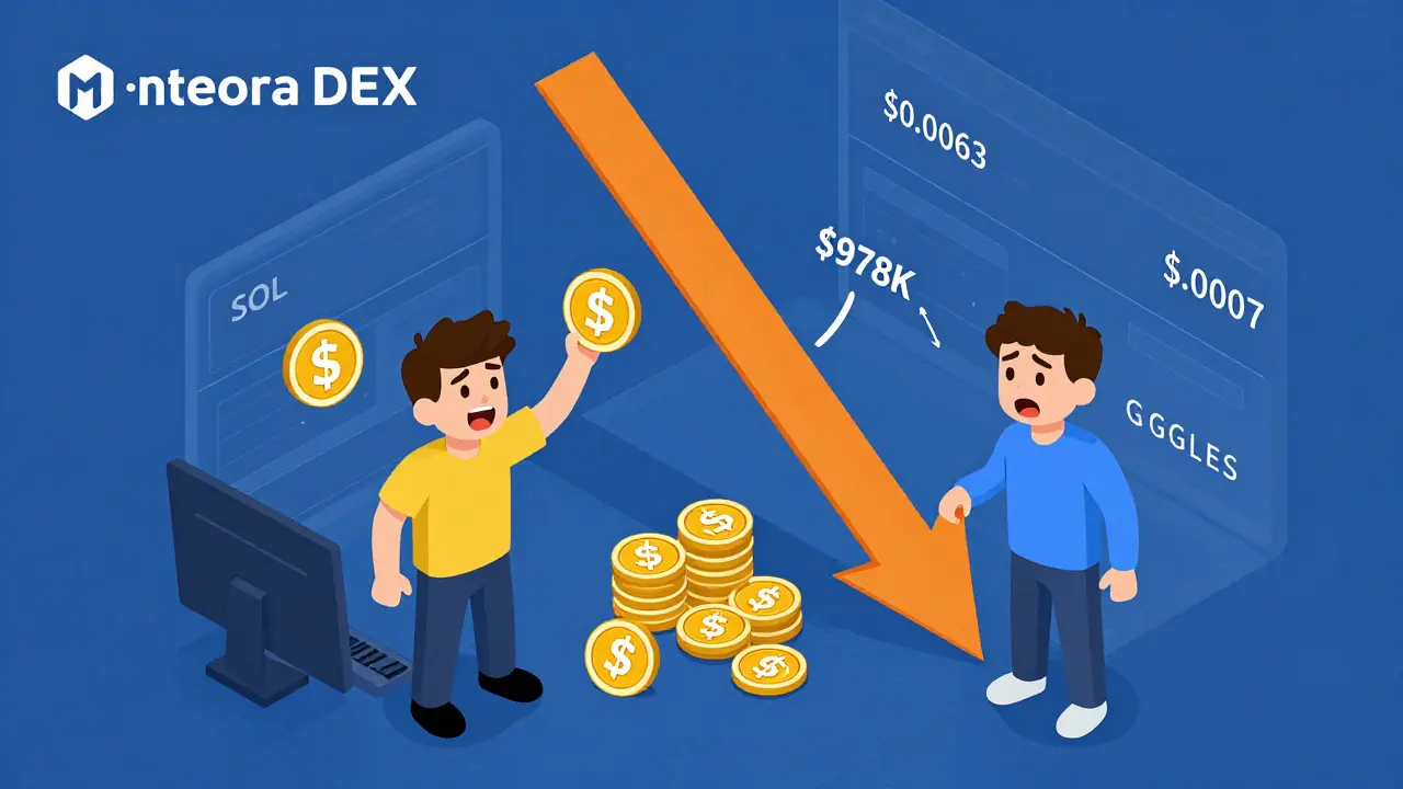 Трейдеры на бирже Meteora наблюдают за резким падением цены токена GIGGLES.