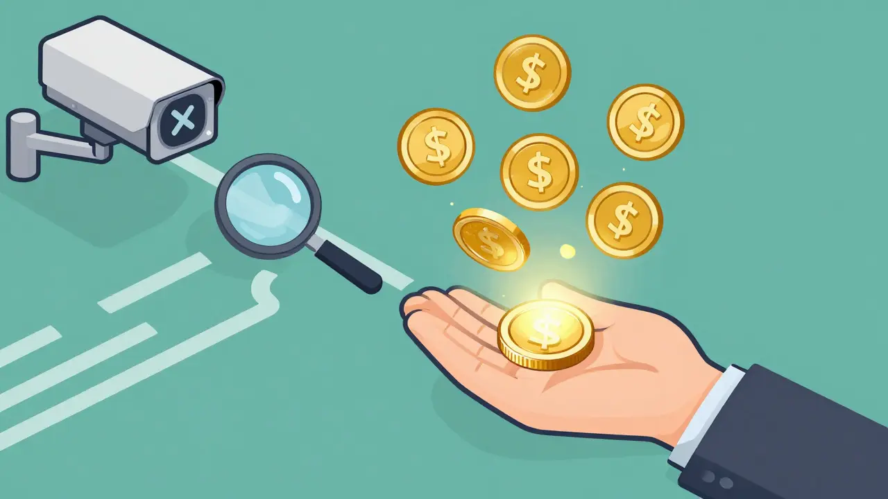 Человек получает приватный платеж, а скрытые отправители маскируются кольцевыми подписями на фоне блокчейна.