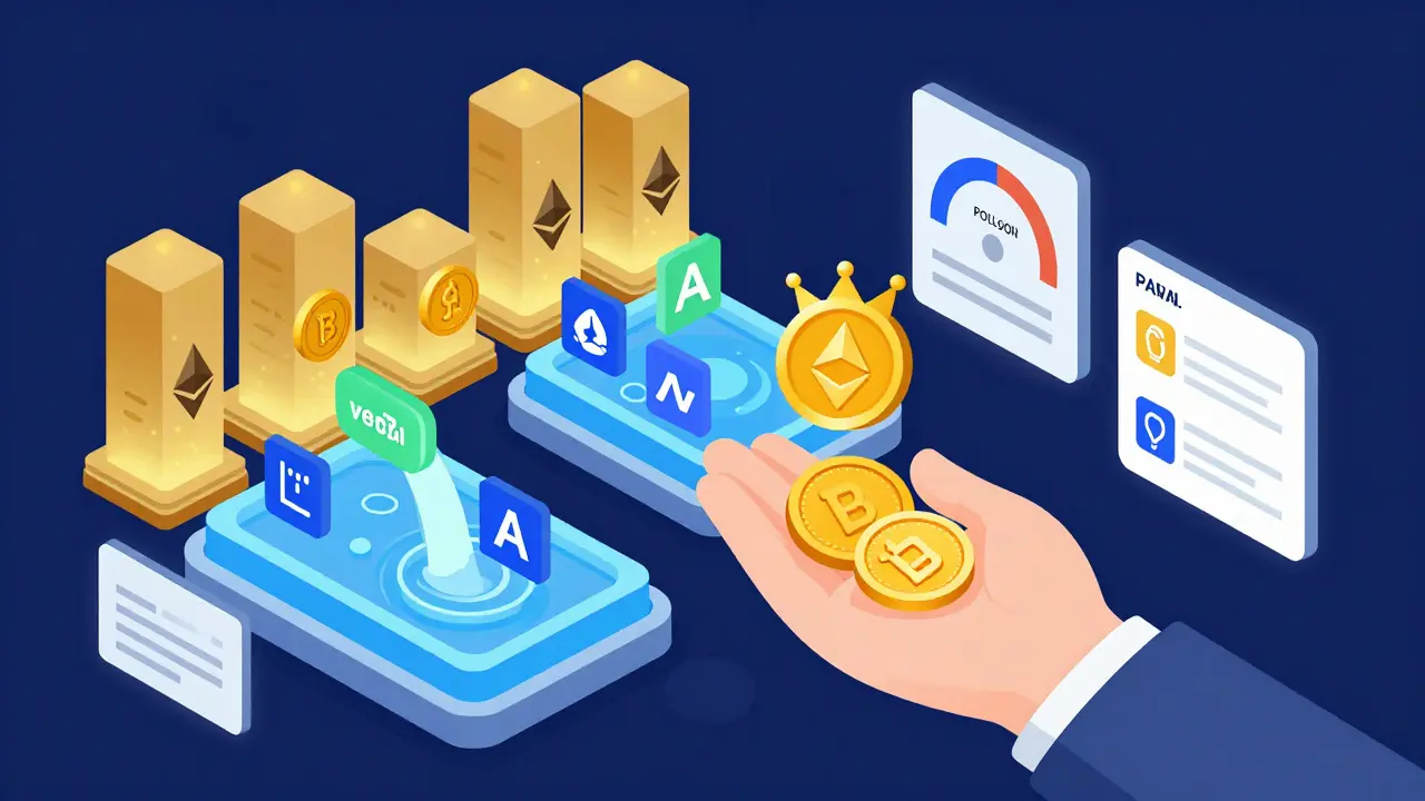 DAO-казначейство с автоматическим направлением ликвидности в Aave и Lido, токены veBAL светятся сверху.