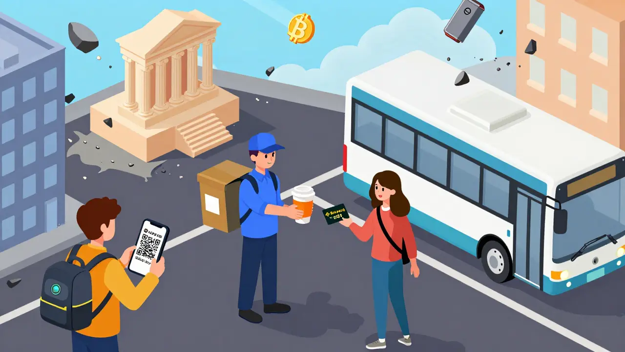 Люди в Москве обмениваются биткоином за кофе и проездные через QR-коды, используя криптовалютные карты, в то время как банки постепенно теряют власть.