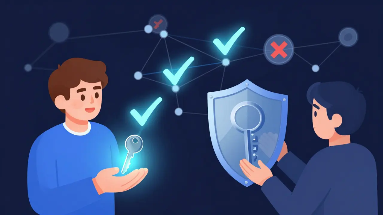 Пользователь держит приватный ключ и публичный ключ, создаёт цифровые подписи, подтверждающие транзакции в сети.