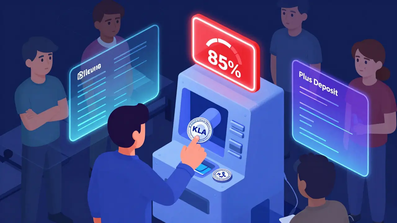 Пользователь использует функцию Plus Deposit, где один токен автоматически превращается в пару, а индикатор перегрузки светится красным.