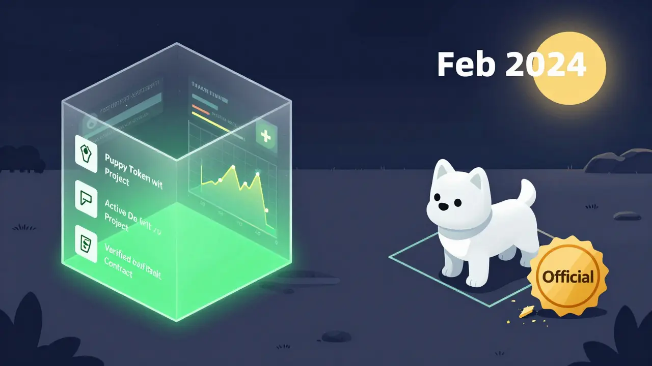 Сравнение реального токена с мёртвым CoPuppy: активный проект против пустого, заброшенного цифрового ландшафта с нулевой активностью.