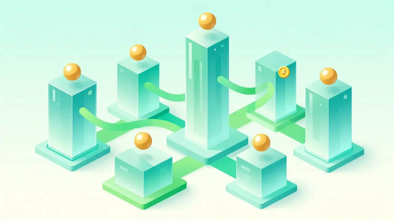 Стилизованная сцена биржевой ликвидности без графиков.