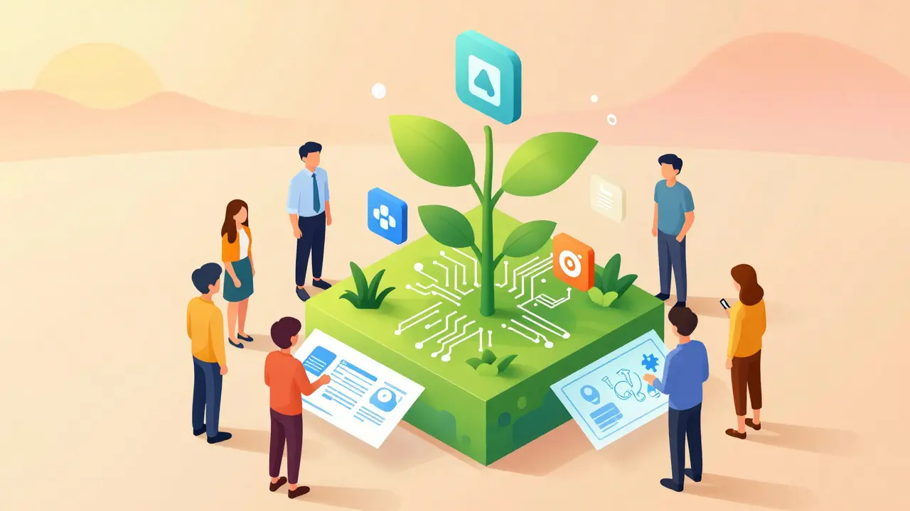 Техно-ландшафт с растущей цифровой экосистемой.