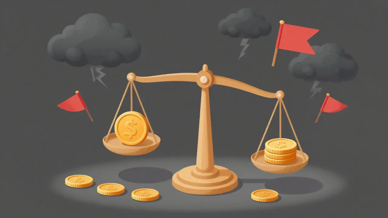 Весы символизируют рыночные риски и волатильность цены актива