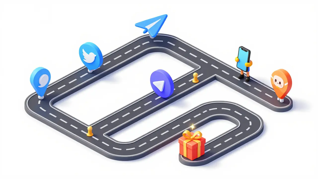 Изометрическая карта квеста из девяти шагов для регистрации в аирдропе