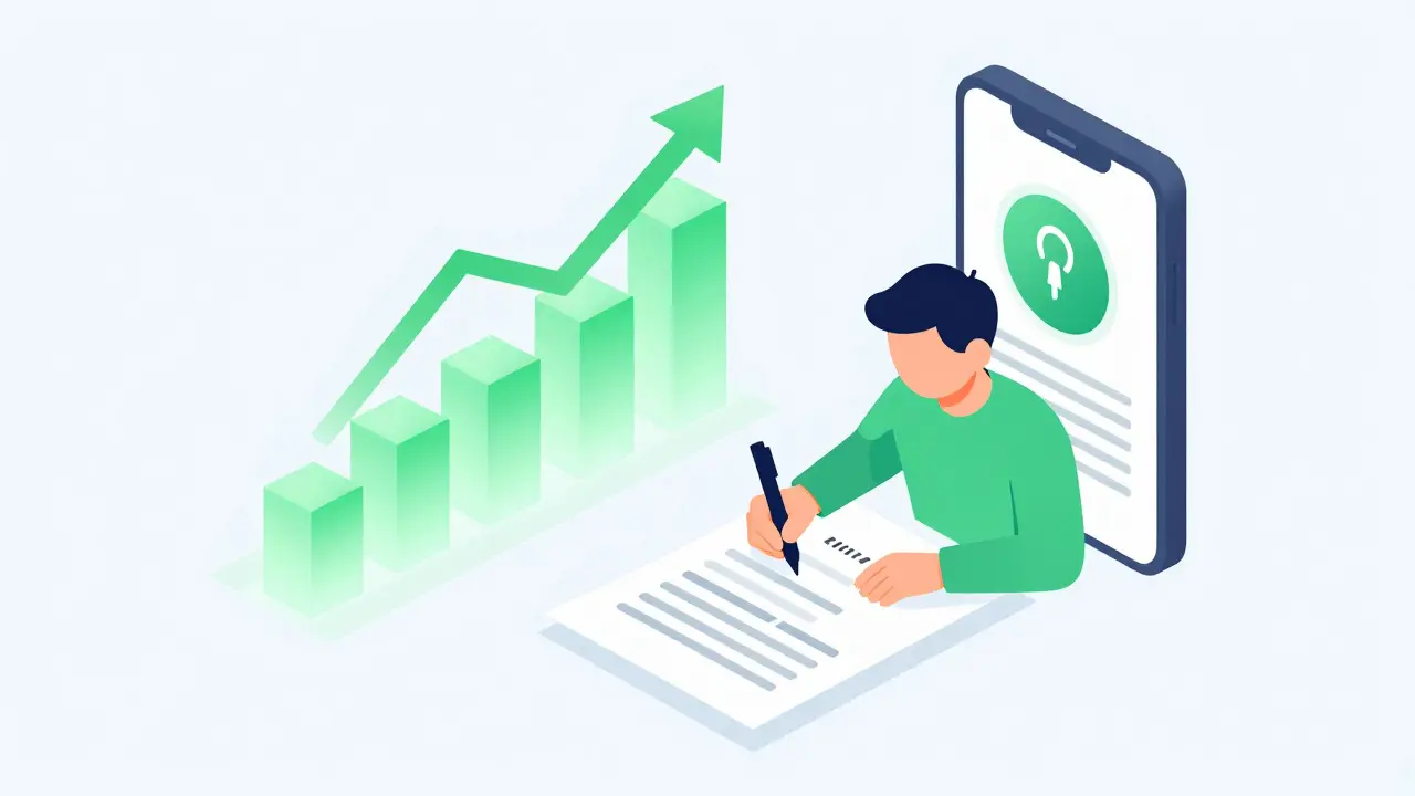 Запись сид-фразы на бумаге рядом со смартфоном в изометрии