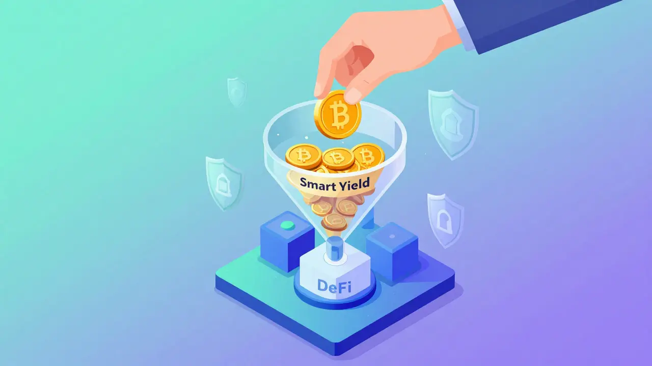 Изометрическая иллюстрация пассивного дохода через Smart Yield