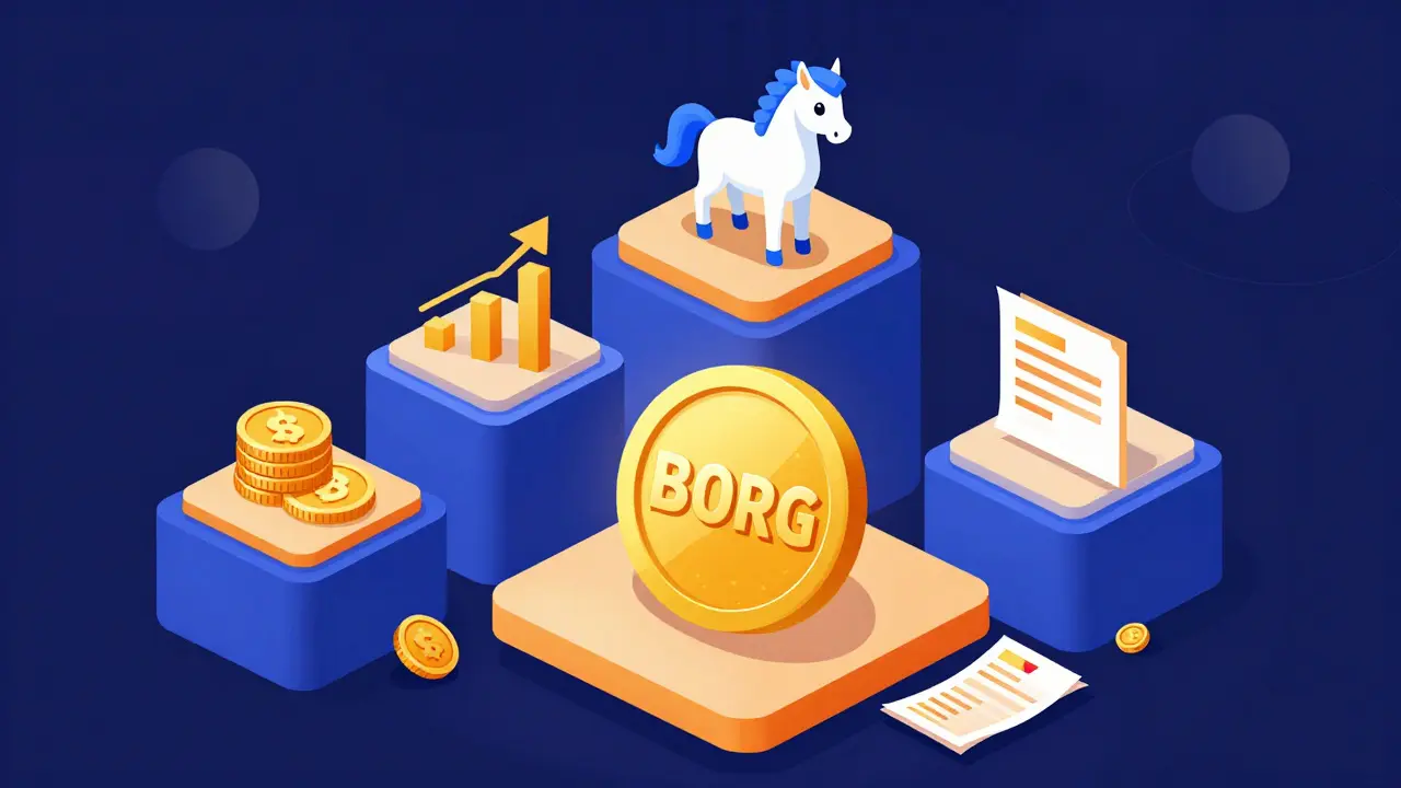 Изометрическая схема системы лояльности токена BORG и рангов