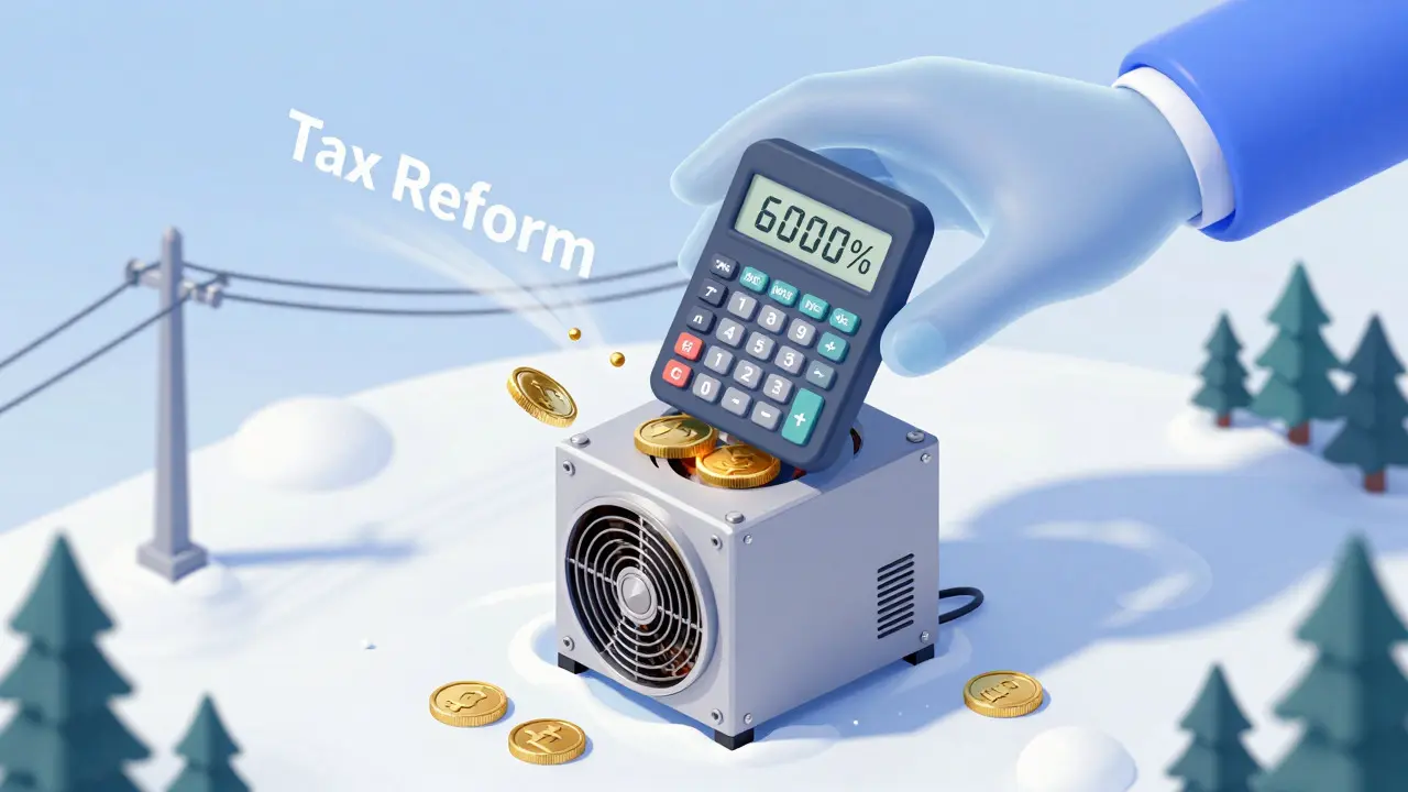Одиночный ASIC-майнер под угрозой огромного налога в снежном ландшафте Швеции
