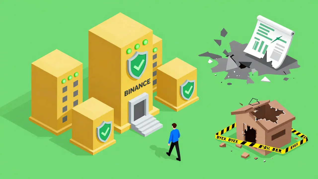 Сравнение надежной биржи и обанкротившейся платформы