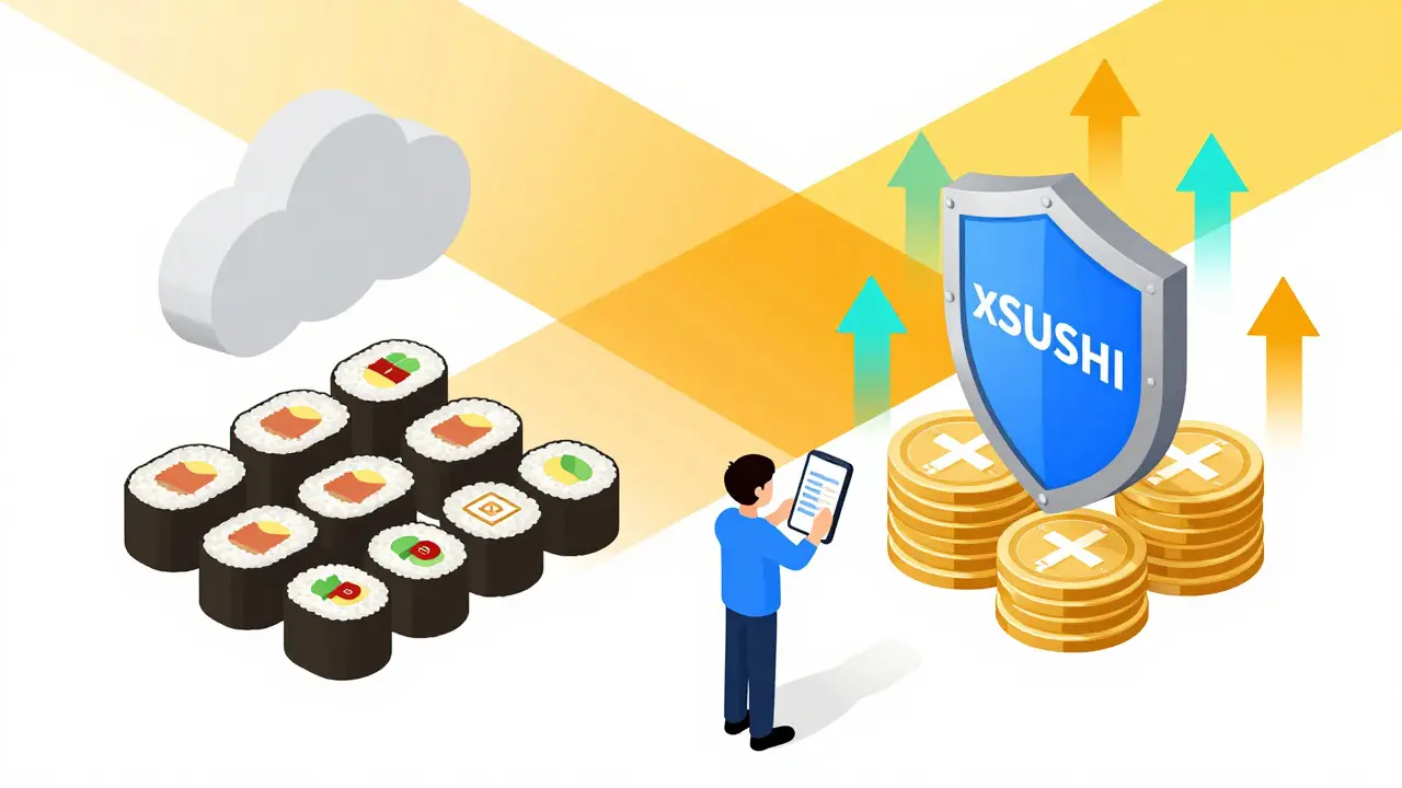 Сравнение рисков SUSHI и выгоды стейкинга xSUSHI в изометрии